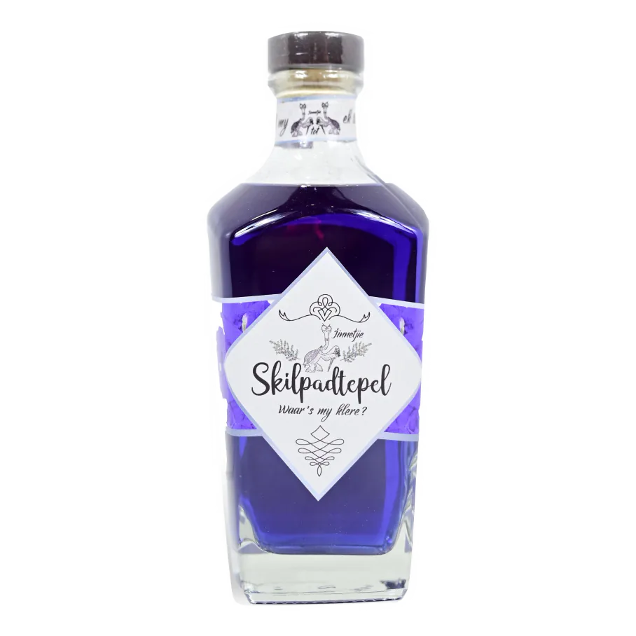 Skilpadtepel jenewer skemerkelkies 750ml bottel met donker pers vloeistof