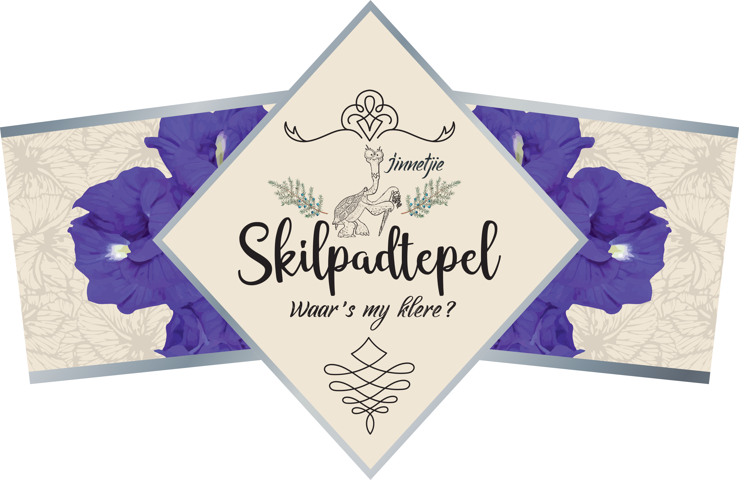 Skilpadtepel bottel-etiket